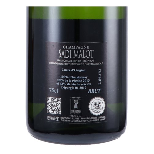Champagne Brut Blanc de Blancs 1er Cru "Cuvée d'Origine" - Sadi Malot