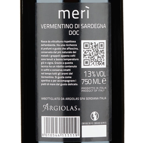 Vermentino di Sardegna DOC "Merì" 2023 - Argiolas