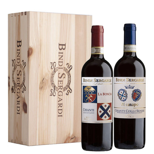 Chianti DOCG “La Boncia” 2022 + Chianti Colli Senesi DOCG “Al Canapo” 2022 - Tenuta I Colli, Bindi Sergardi (cassetta di legno)